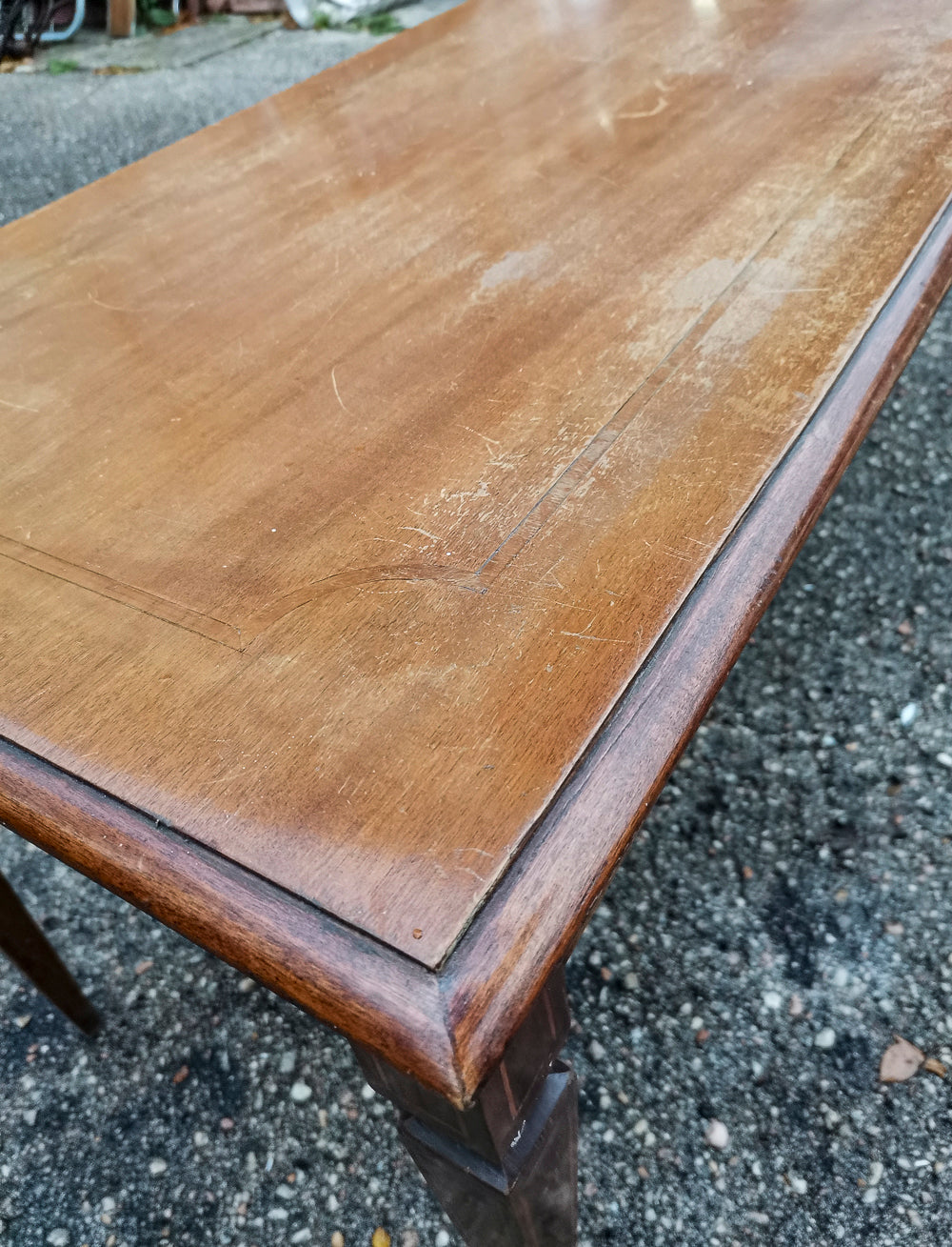Tavolino basso da salotto intarsiato rettangolare 1950