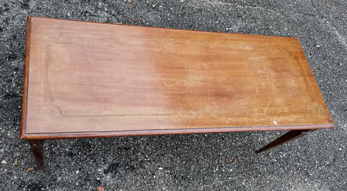 Tavolino basso da salotto intarsiato rettangolare 1950