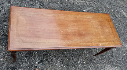 Tavolino basso da salotto intarsiato rettangolare 1950