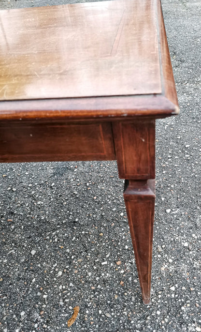 Tavolino basso da salotto intarsiato rettangolare 1950