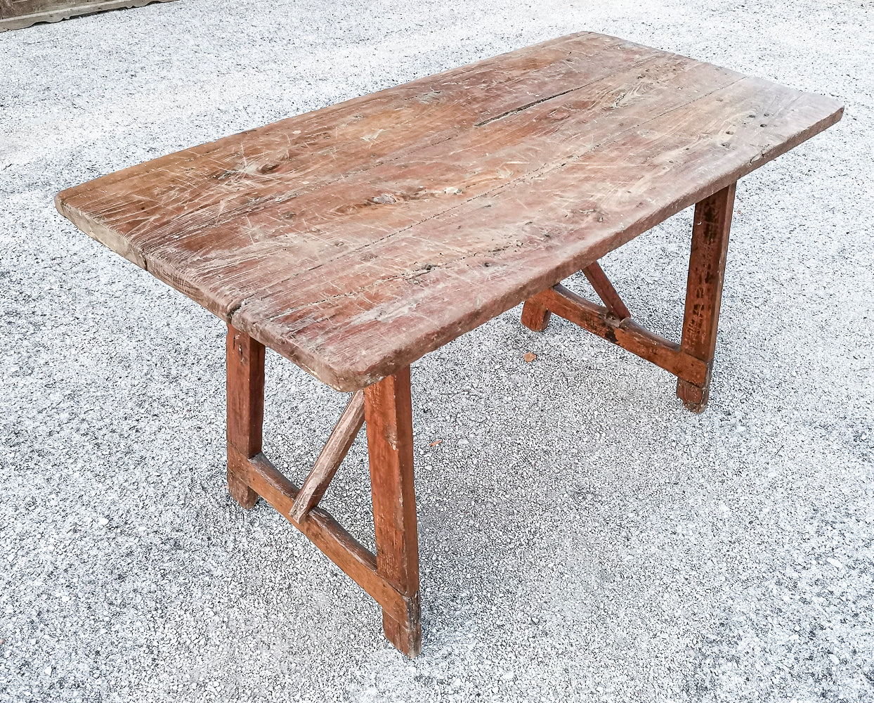 Tavolino rustico antico a capretta epoca 1700