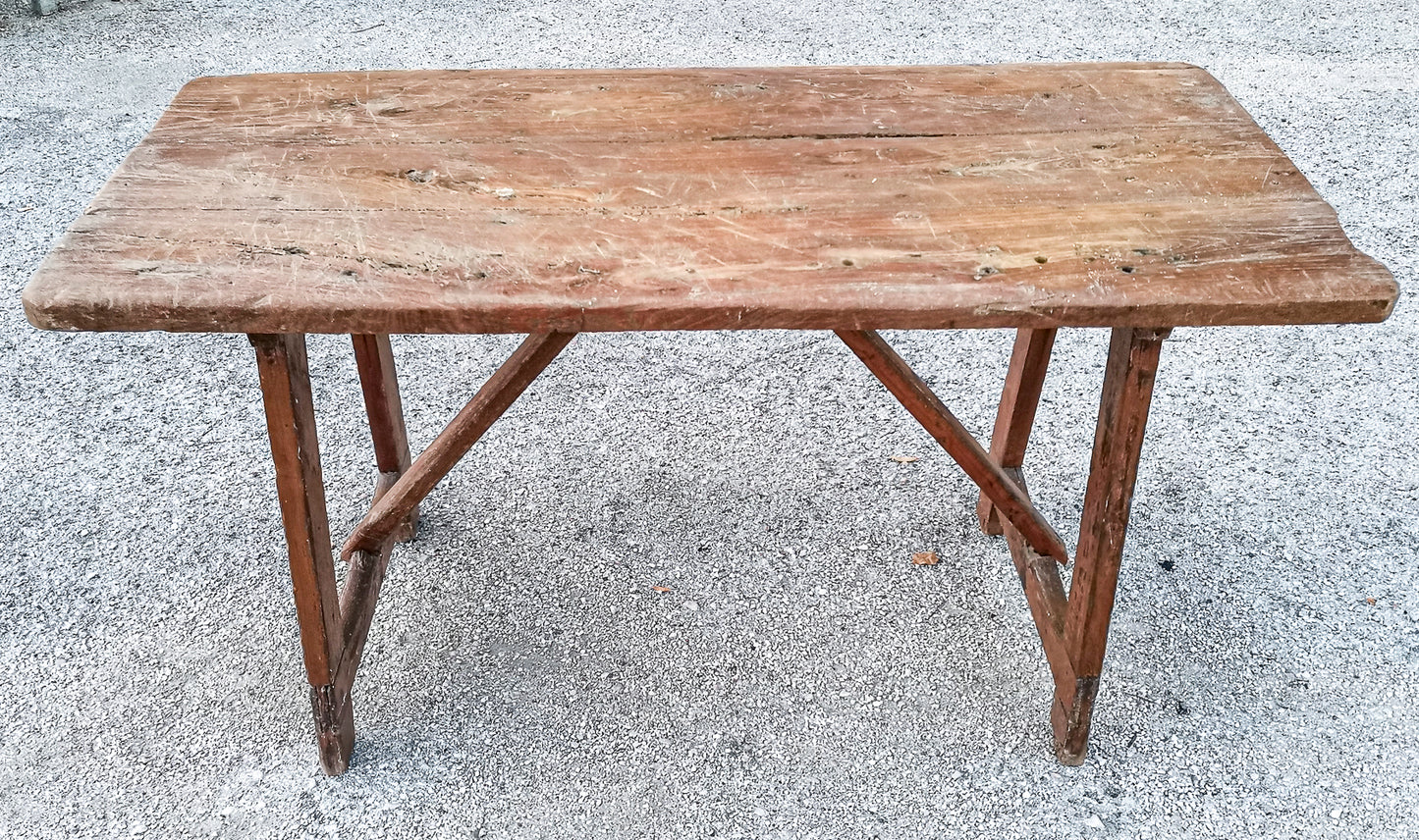 Tavolino rustico antico a capretta epoca 1700