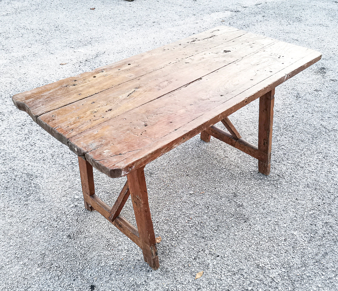Tavolino rustico antico a capretta epoca 1700