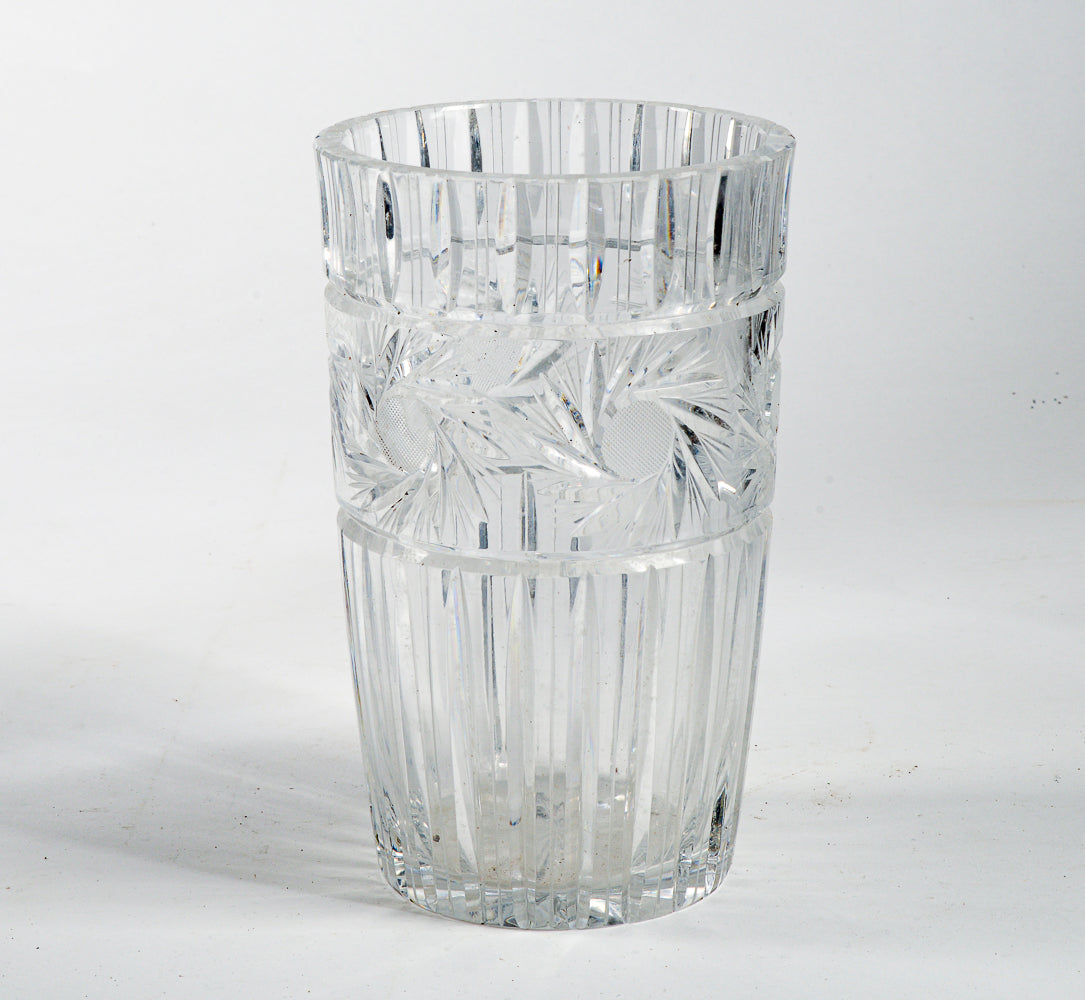 vaso in cristallo molato