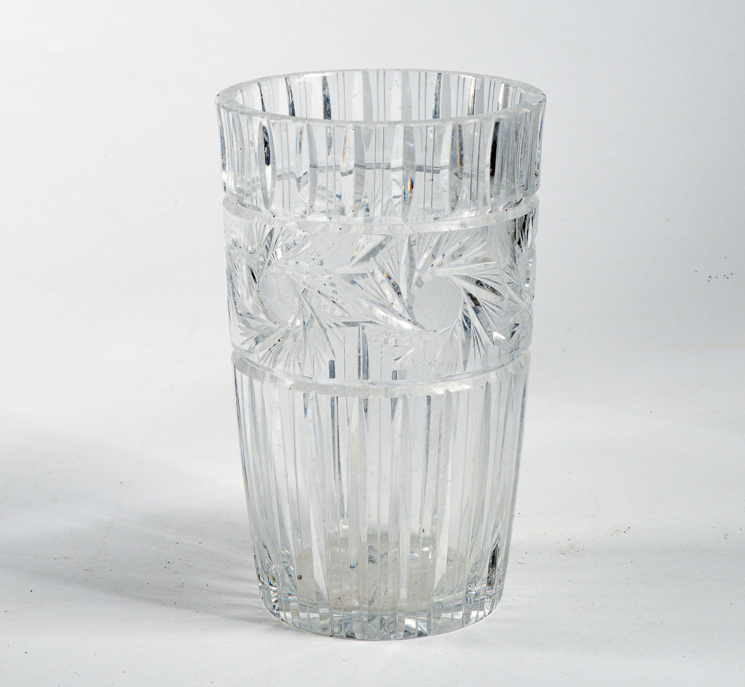 vaso in cristallo molato