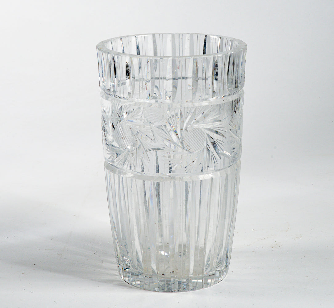 vaso in cristallo molato