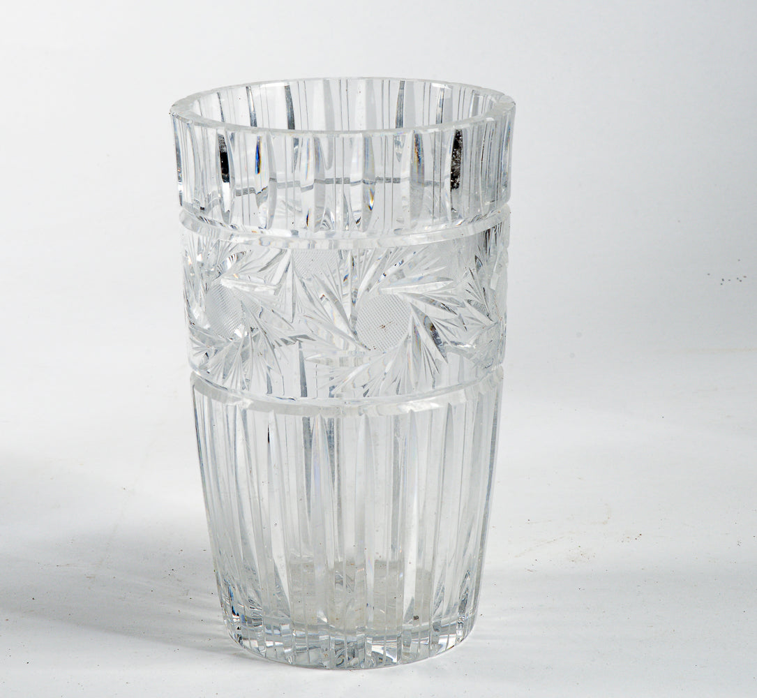 vaso in cristallo molato