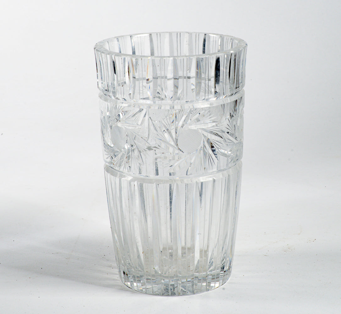 vaso in cristallo molato