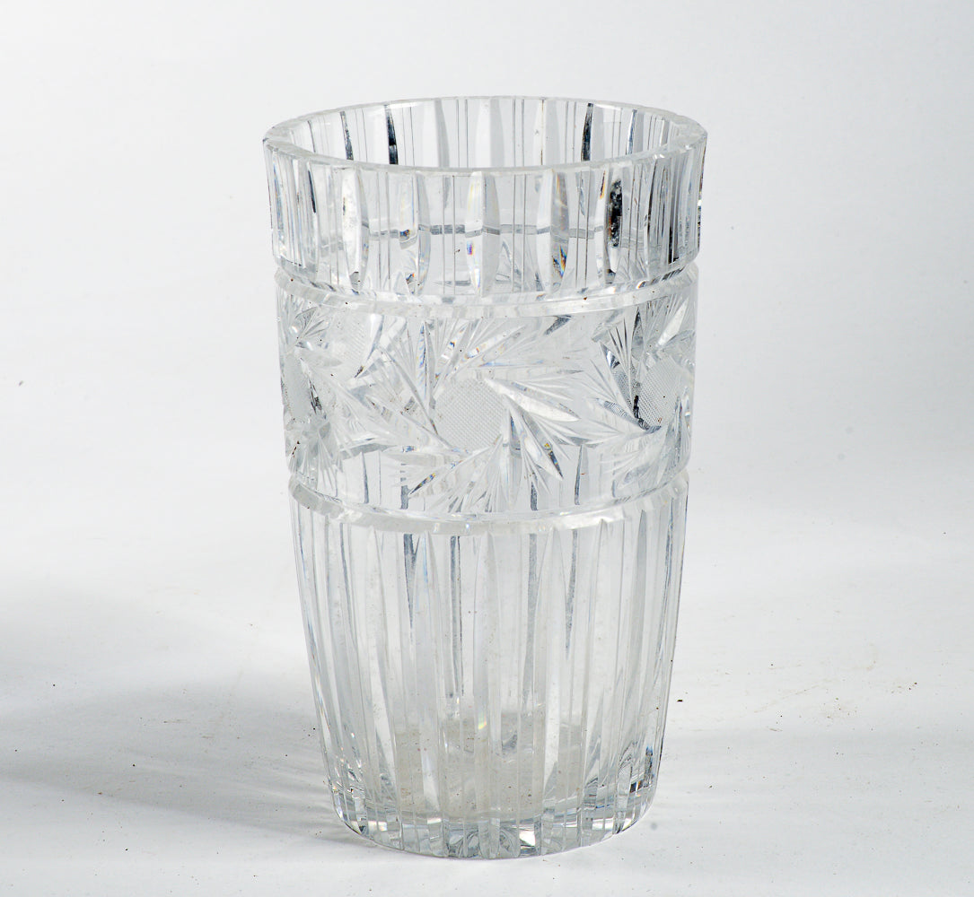 vaso in cristallo molato