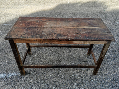 Tavolo in quercia massello pesante rustico da campagna Italia epoca 1900