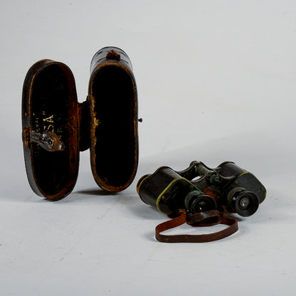 Binocolo con custodia marcato AFSA Paris  metà del 1900