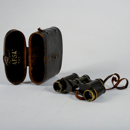 Binocolo con custodia marcato AFSA Paris  metà del 1900