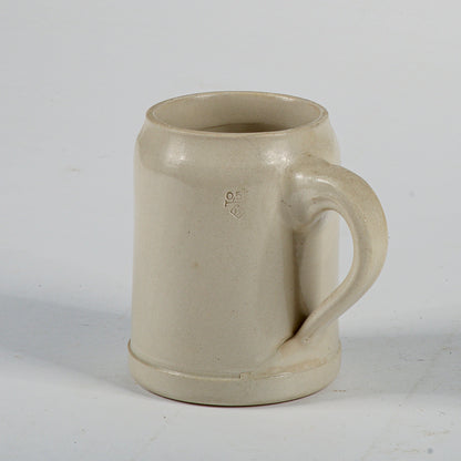 boccale birra in terracotta pubblicita pubblicitario ditta paulaner Munchen firmato made in west germany