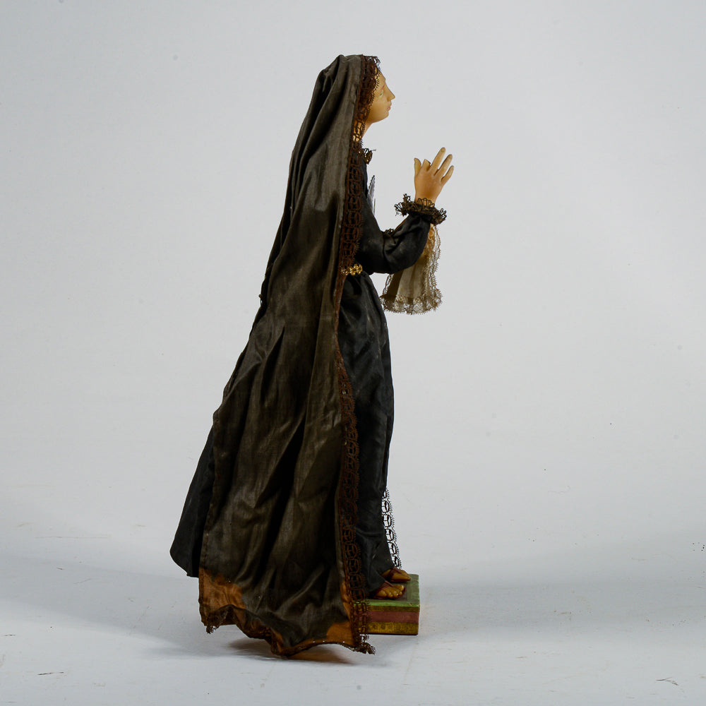 Statua scultura votiva Madonna addolorata realizzata in cera