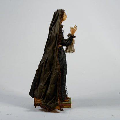 Statua scultura votiva Madonna addolorata realizzata in cera