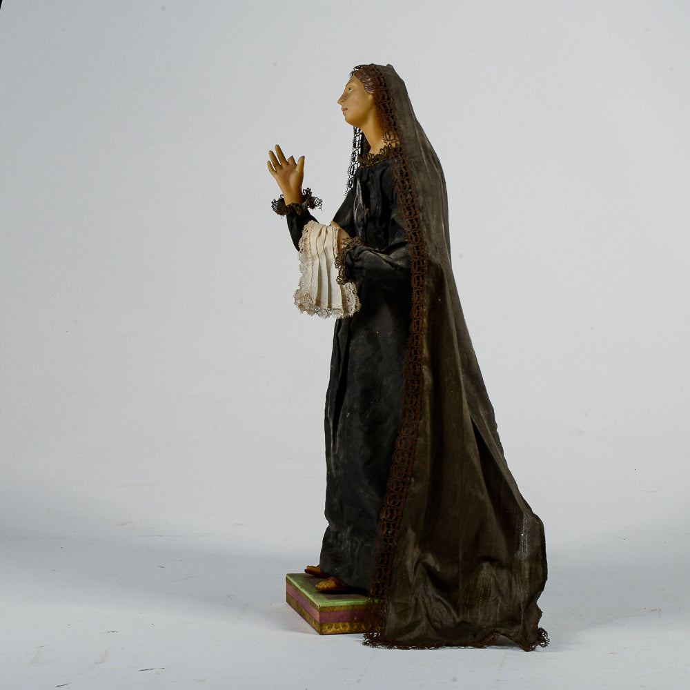 Statua scultura votiva Madonna addolorata realizzata in cera