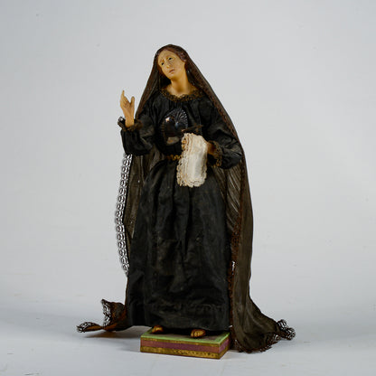Statua scultura votiva Madonna addolorata realizzata in cera