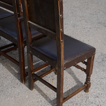 Set Di Tre Sedie Con Capotavola E Sedie In Legno E Similpelle