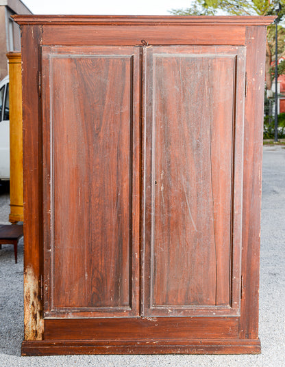 Armadio a due ante laccato epoca 800 legno abete senza schiena