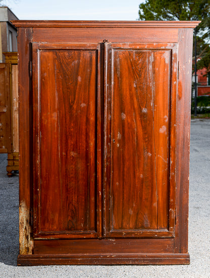 Armadio a due ante laccato epoca 800 legno abete senza schiena