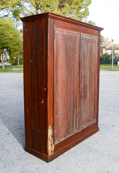 Armadio a due ante laccato epoca 800 legno abete senza schiena