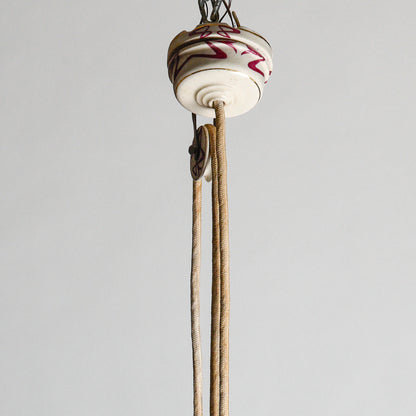 Lampadario liberty sali scendi in ceramica originale perfetto e funzionante epoca art nuveau