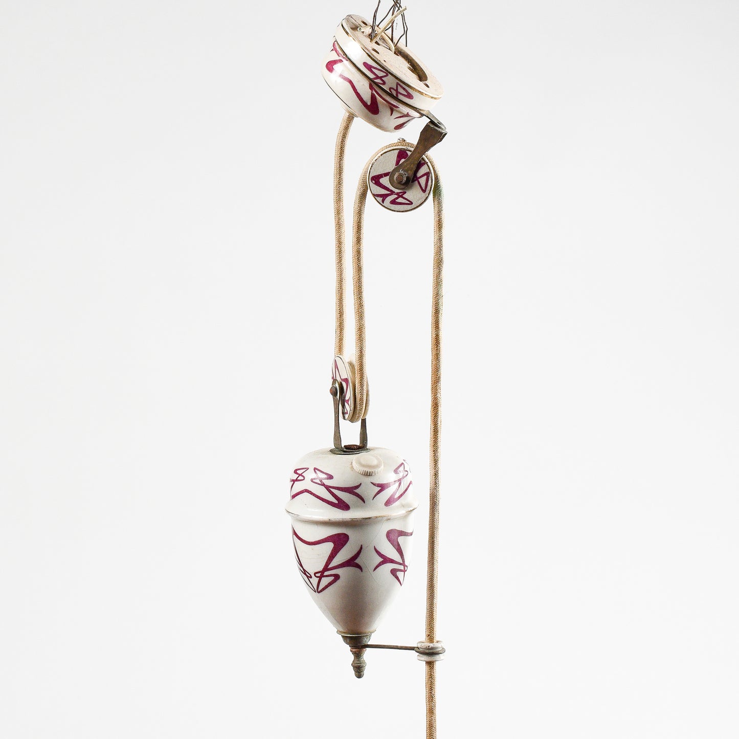 Lampadario liberty sali scendi in ceramica originale perfetto e funzionante epoca art nuveau