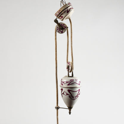 Lampadario liberty sali scendi in ceramica originale perfetto e funzionante epoca art nuveau