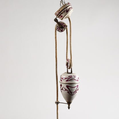 Lampadario liberty sali scendi in ceramica originale perfetto e funzionante epoca art nuveau