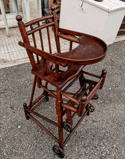 Seggiolone sedia da  bambino passeggino  girello pieghevole  Italia epoca primo 1900