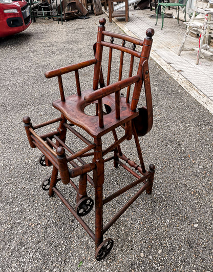 Seggiolone sedia da  bambino passeggino  girello pieghevole  Italia epoca primo 1900