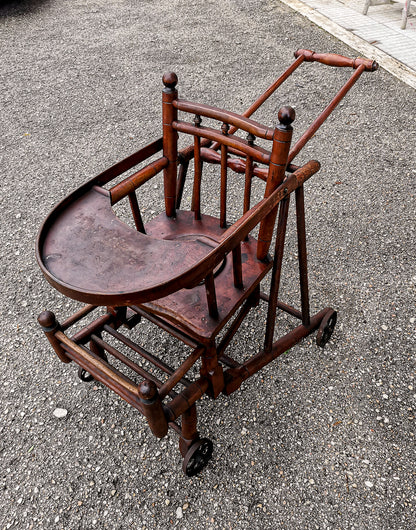 Seggiolone sedia da  bambino passeggino  girello pieghevole  Italia epoca primo 1900