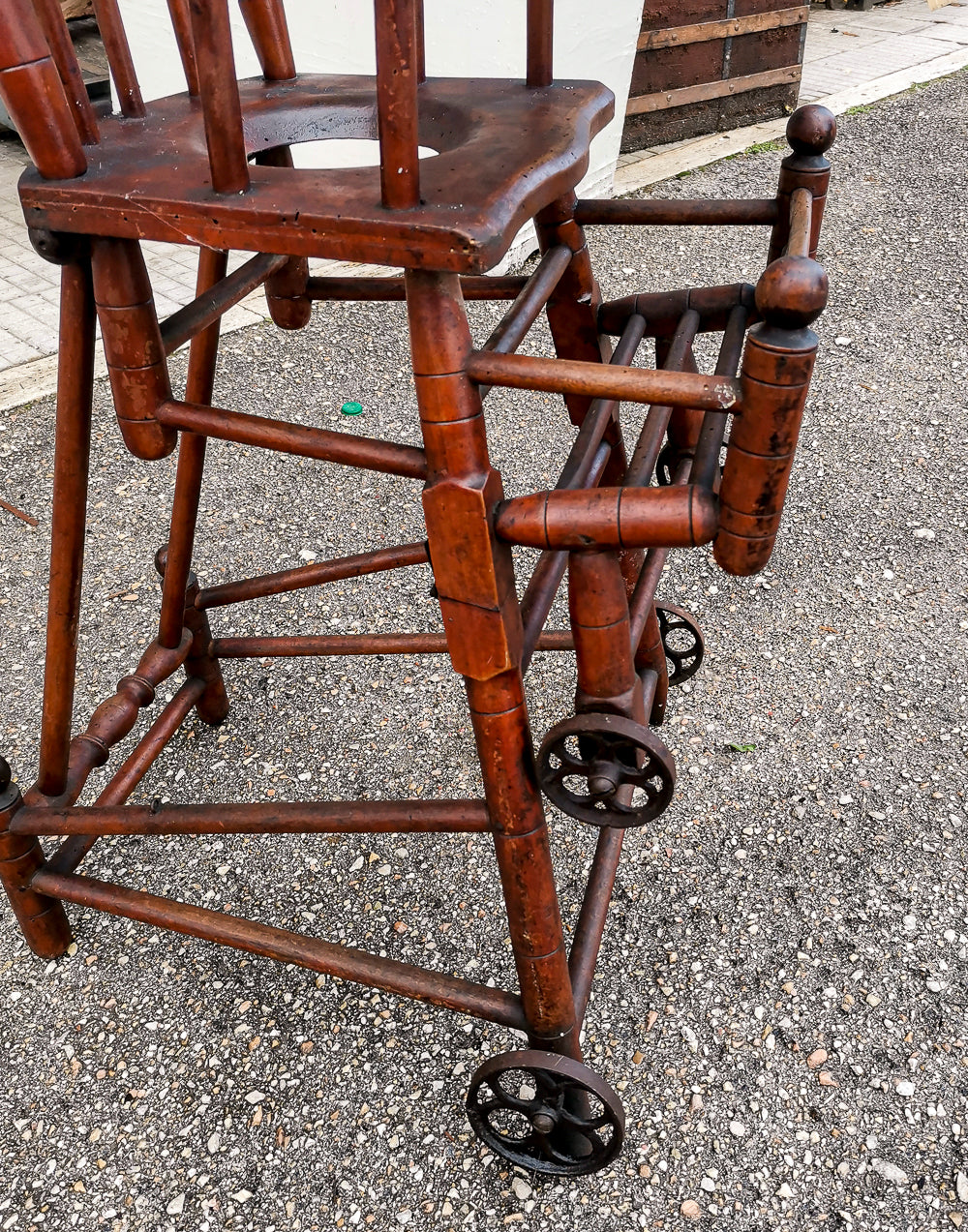 Seggiolone sedia da  bambino passeggino  girello pieghevole  Italia epoca primo 1900