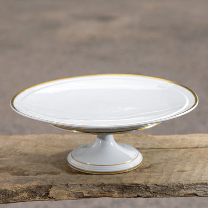 Alzatina Meissen  porcellana bianca con filetto oro Germania epoca 700