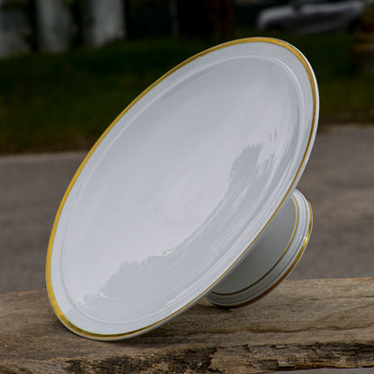 Alzatina Meissen  porcellana bianca con filetto oro Germania epoca 700