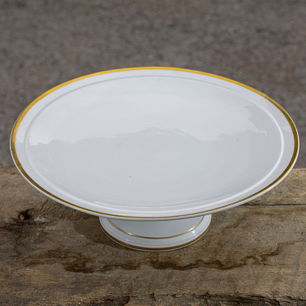 Alzatina Meissen  porcellana bianca con filetto oro Germania epoca 700