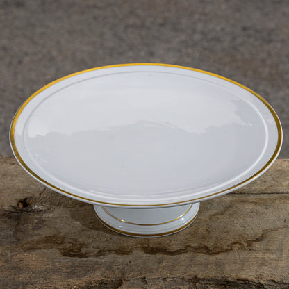 Alzatina Meissen  porcellana bianca con filetto oro Germania epoca 700