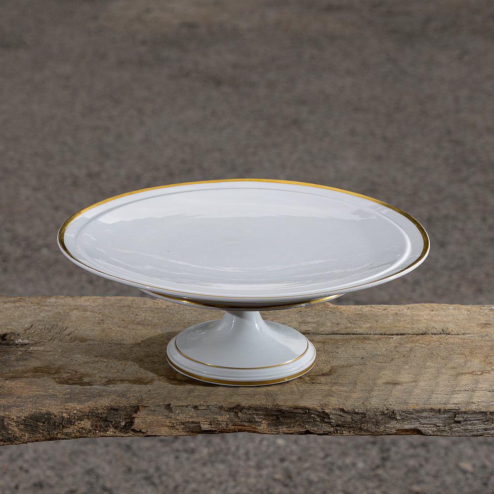 Alzatina Meissen  porcellana bianca con filetto oro Germania epoca 700