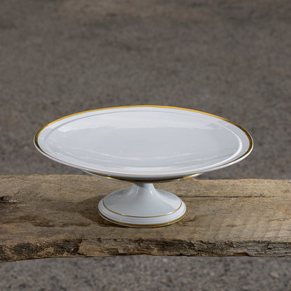 Alzatina Meissen  porcellana bianca con filetto oro Germania epoca 700