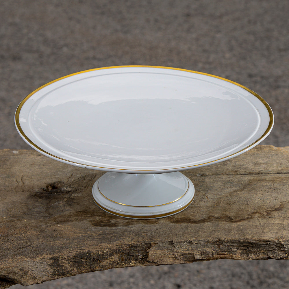 Alzatina Meissen  porcellana bianca con filetto oro Germania epoca 700