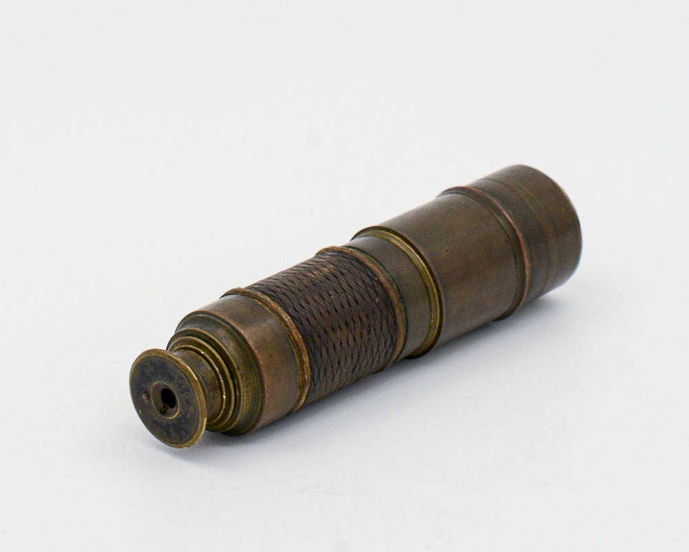 Cannocchiale piccolo navale nave ottone e vetro funzionante segni del tempo  epoca 900