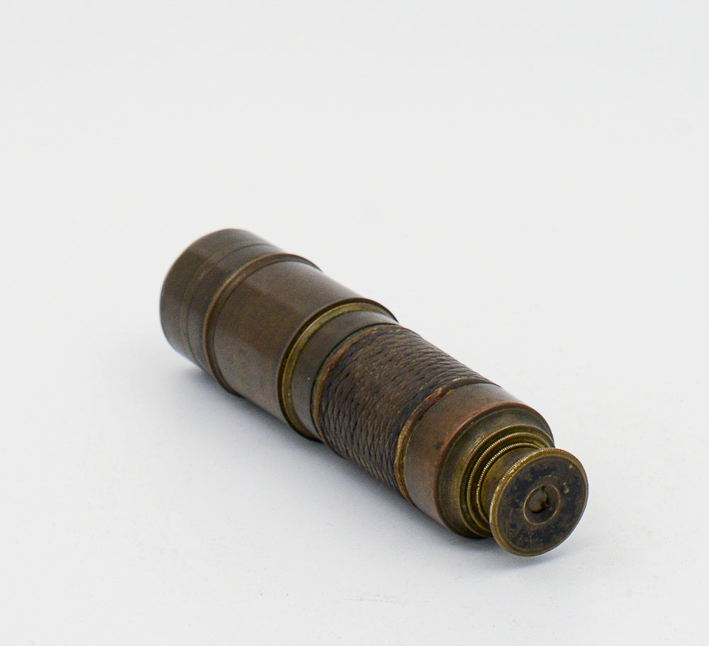 Cannocchiale piccolo navale nave ottone e vetro funzionante segni del tempo  epoca 900