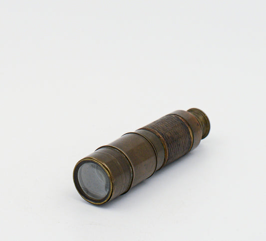 Cannocchiale piccolo navale nave ottone e vetro funzionante segni del tempo  epoca 900