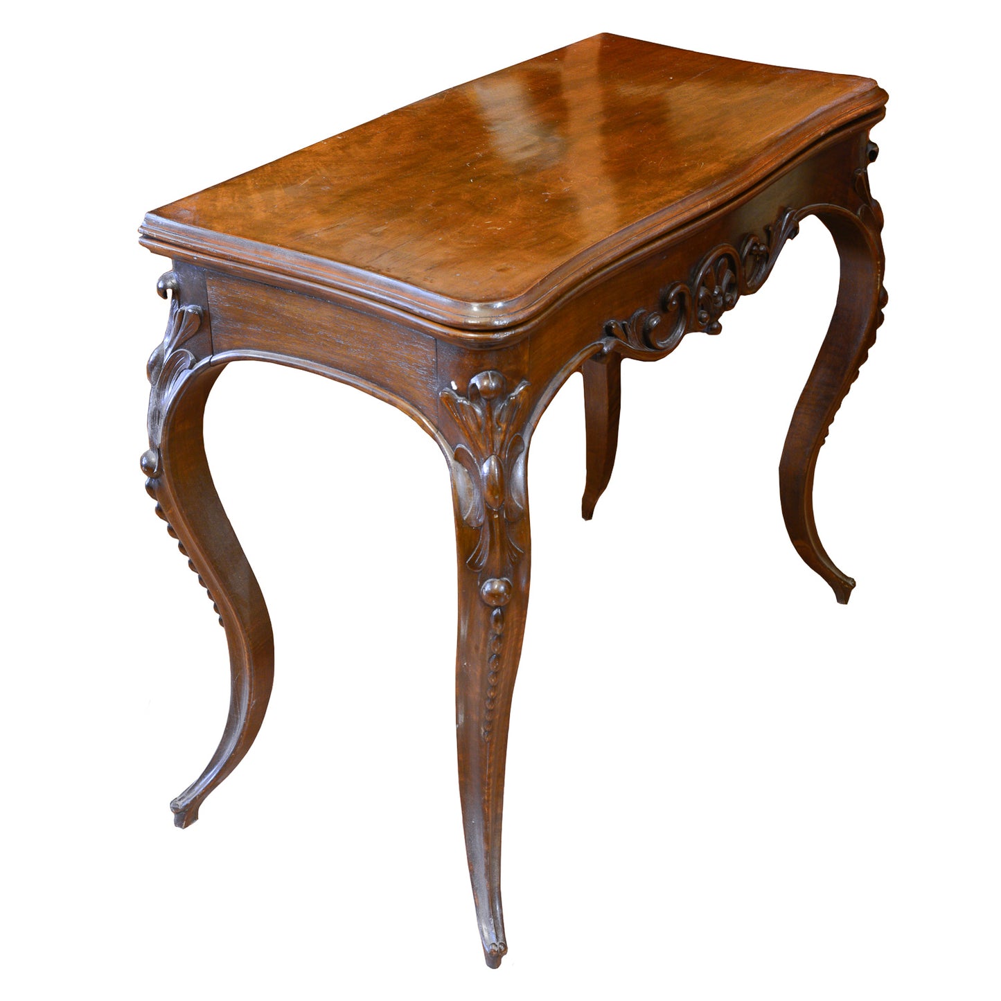 Tavolo da gioco in noce Italia 1860