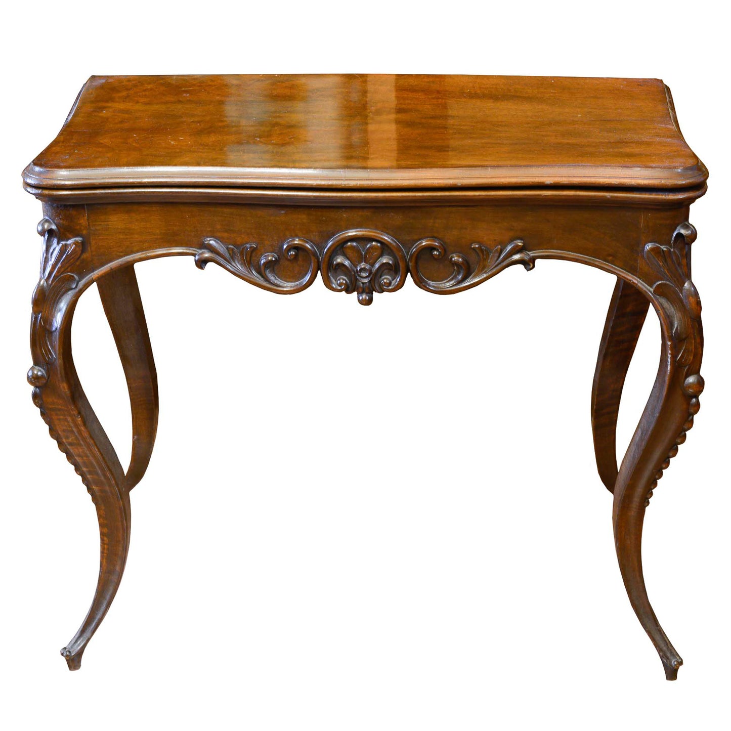 Tavolo da gioco in noce Italia 1860