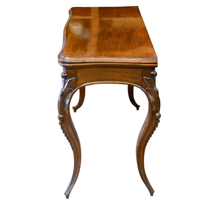 Tavolo da gioco in noce Italia 1860