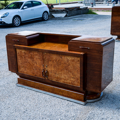 Credenza con specchio originale design italiano dell'Art Decò  di Osvaldo Borsari