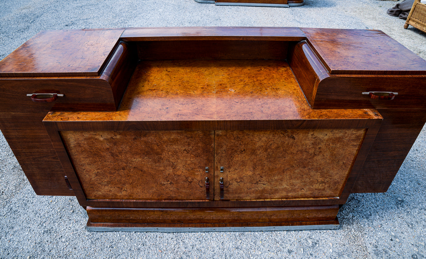 Credenza con specchio originale design italiano dell'Art Decò  di Osvaldo Borsari