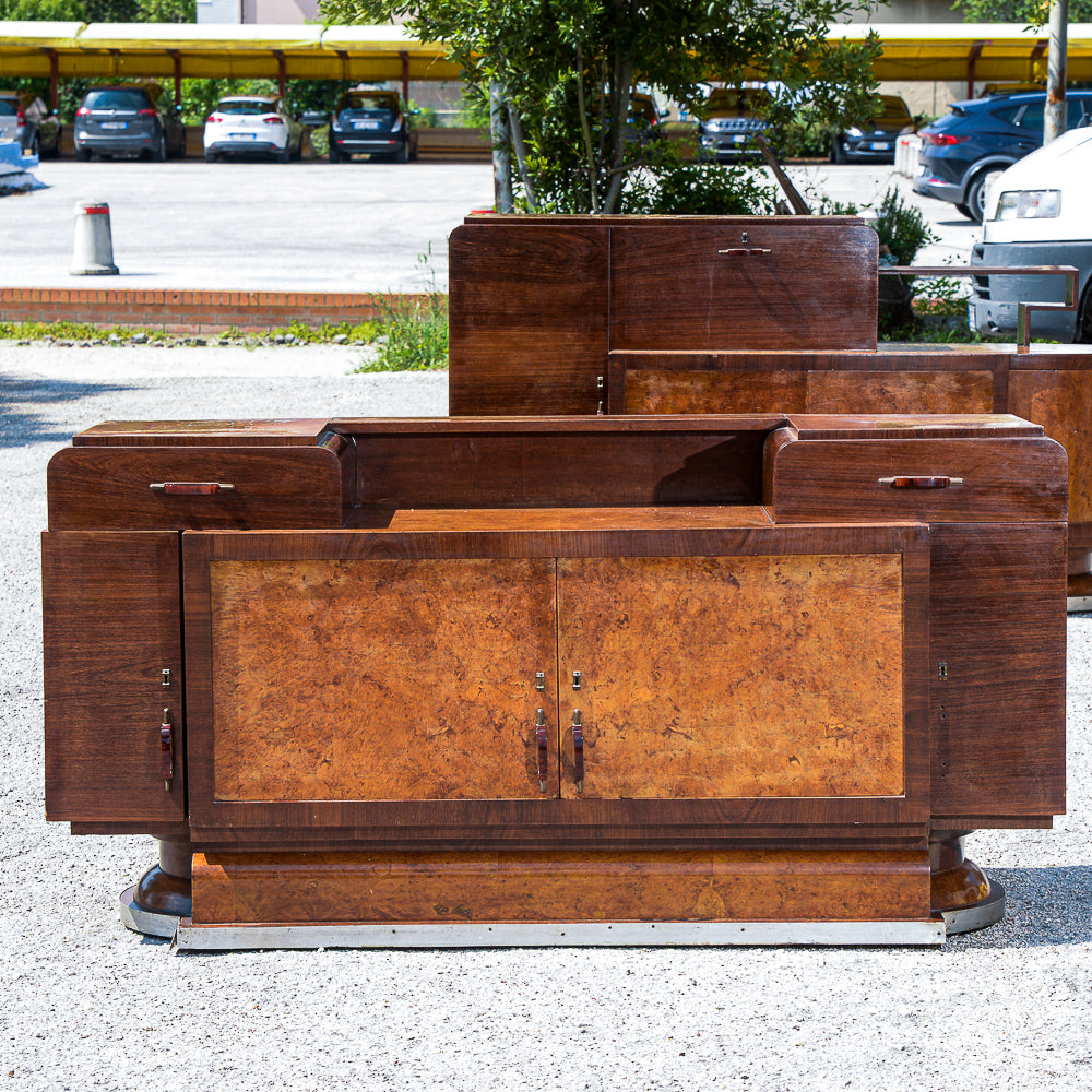 Credenza con specchio originale design italiano dell'Art Decò  di Osvaldo Borsari