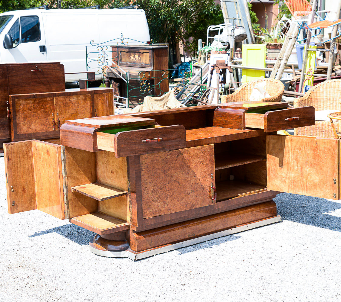 Credenza con specchio originale design italiano dell'Art Decò  di Osvaldo Borsari